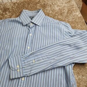 Polo Ralph Lauren Regent Custom Fit Striped Shirt Men 16 34/35 Blue White Yellow